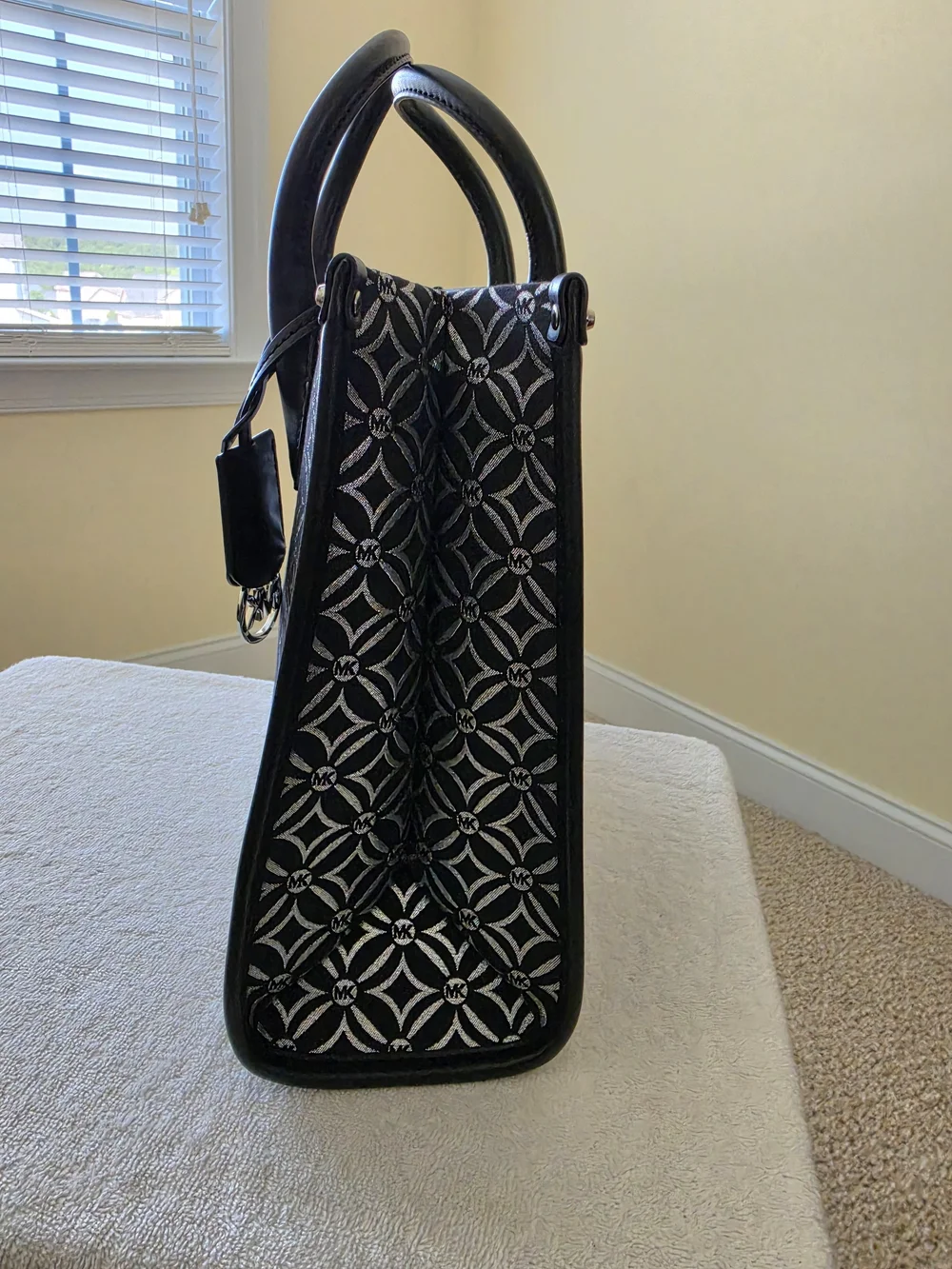 Michael Kors Mirella Black & Silver Geometric Tote